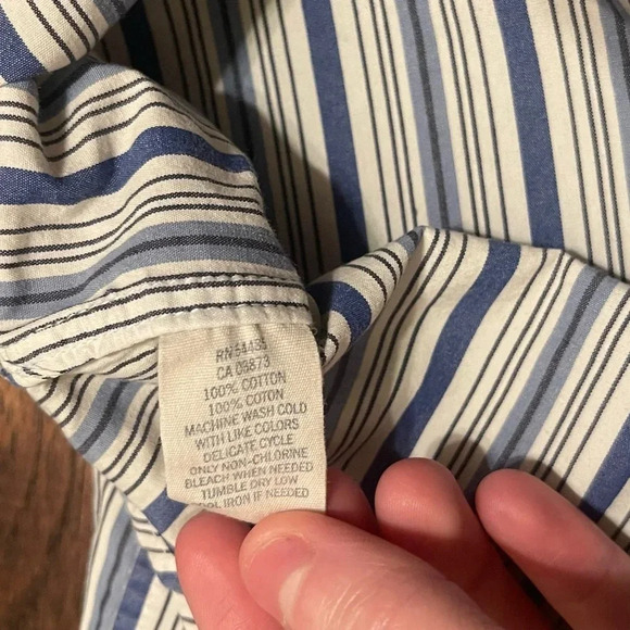 American Eagle Striped Long Sleeve Button Down Shirt - Picture 9 of 9